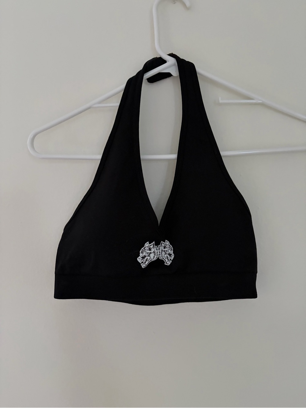 Darc Sport Wolves Black Halter Sports Bralette with Wolf Motif